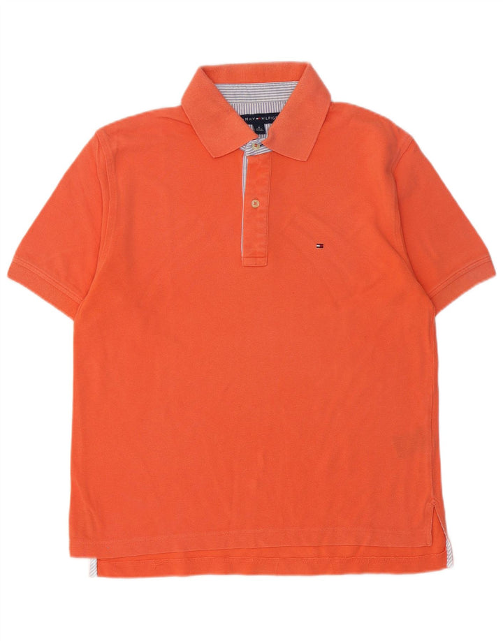 Camisa polo masculina TOMMY HILFIGER algodão laranja médio