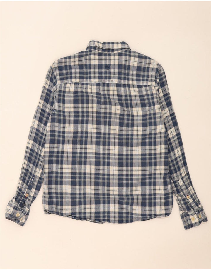 Camisa masculina FAT FACE média azul marinho xadrez algodão