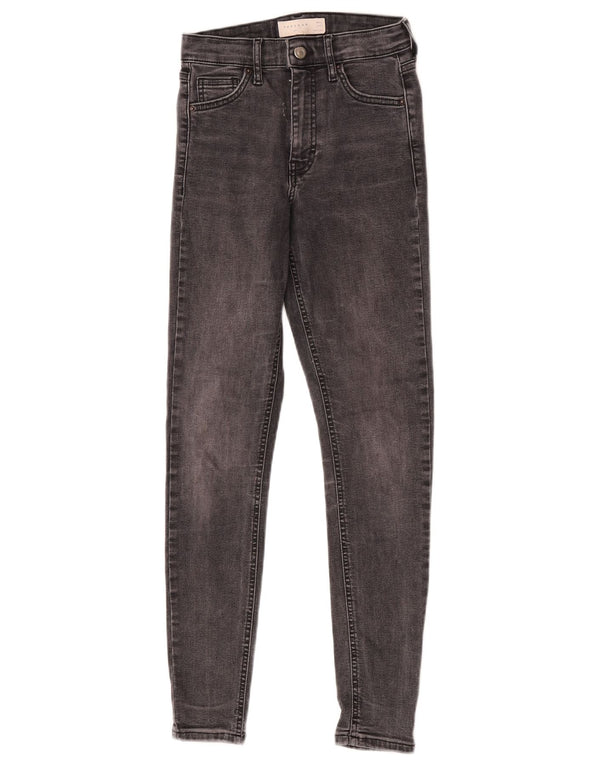 Topshop Womens Jamie Skinny Jeans W25 L27 Grey Cotton