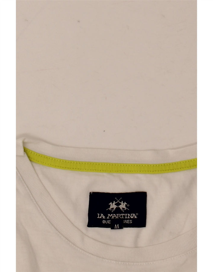Camiseta gráfica masculina La Martina Top médio branco