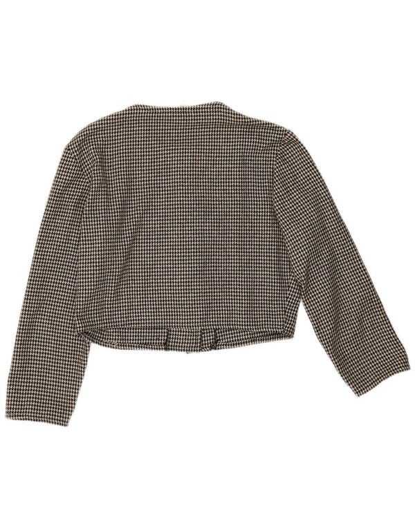 Jaqueta blazer feminina vintage com 5 botões IT 44 médio preto houndstooth