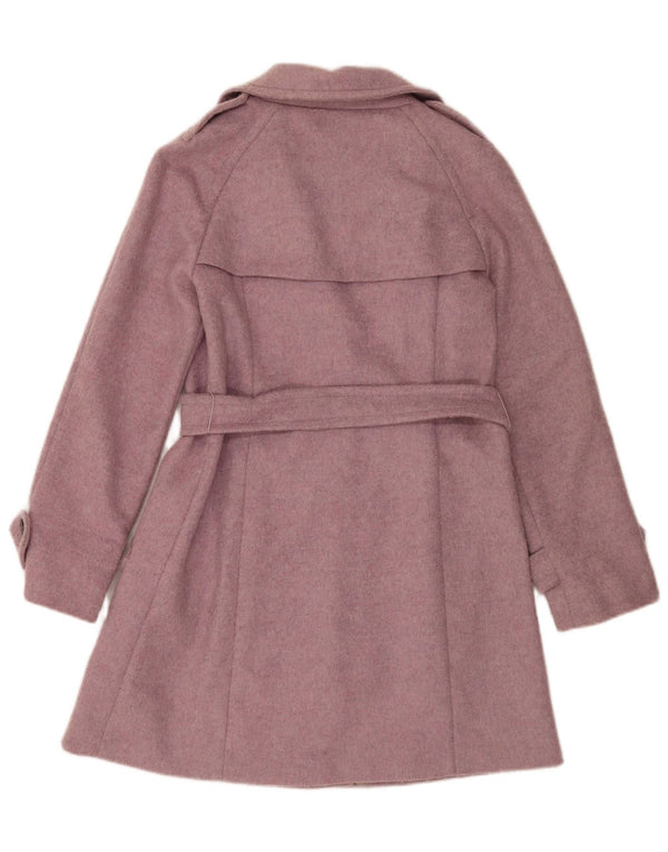 Max Mara Casaco trench oversized feminino de fim de semana Reino Unido 6 XS lã virgem rosa