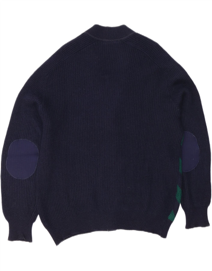 Suéter Cardigan Masculino Vintage XL Azul Marinho Listrado