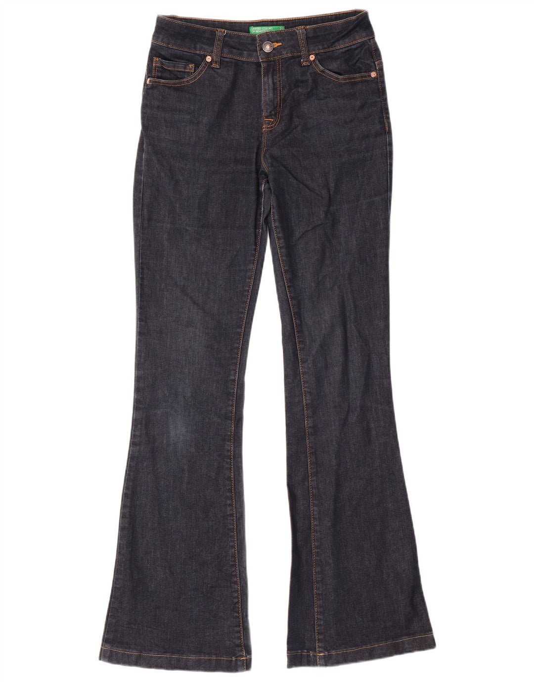 Jeans bootcut feminino BENETTON W27 L31 algodão azul marinho