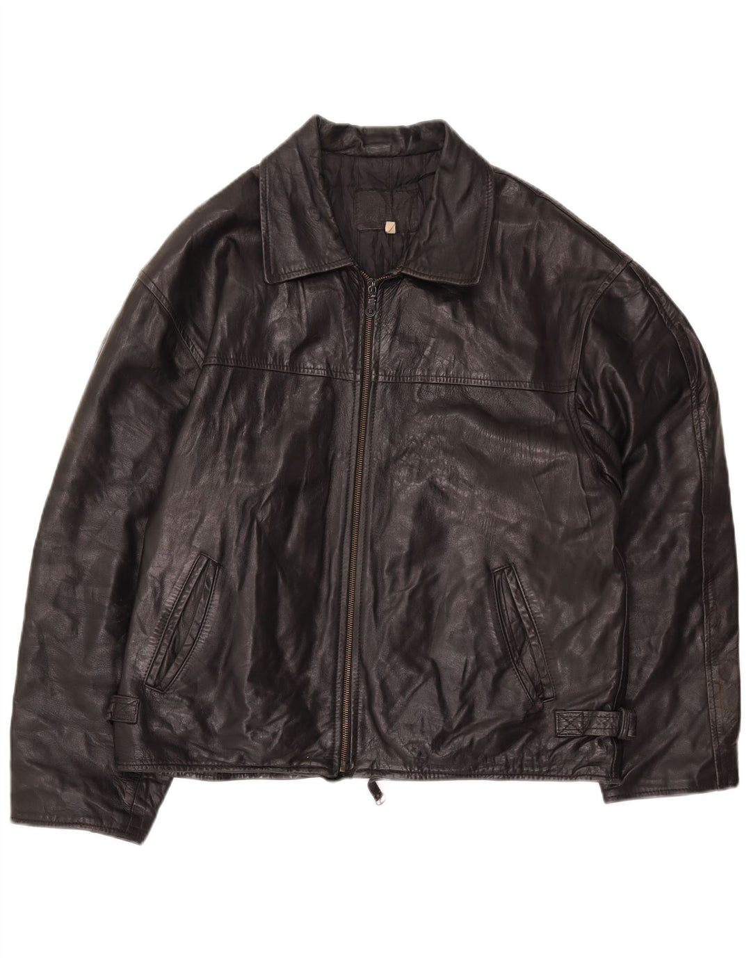 Jaqueta de couro feminina VINTAGE IT 54 3XL preta