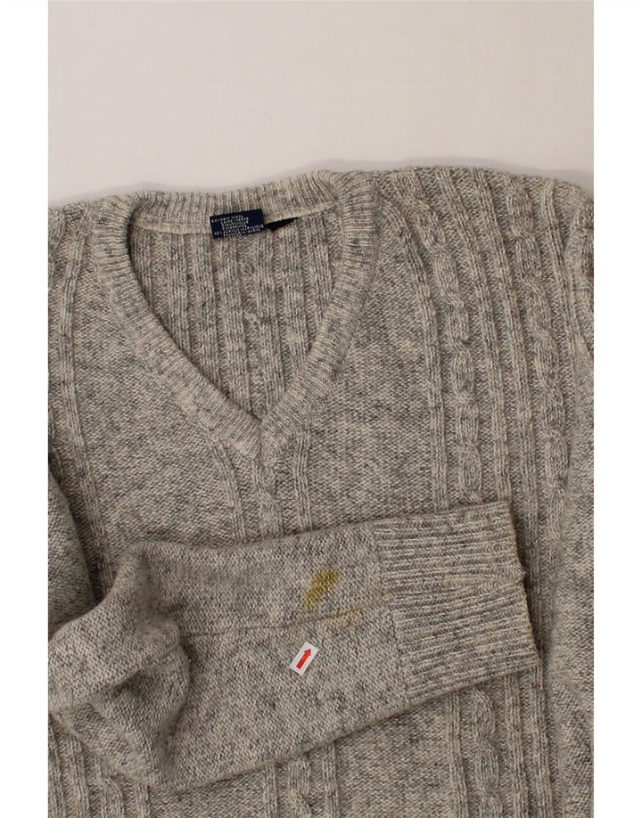 C & A Mens V-Neck Jumper Sweater XL Grey New Wool Vintage C & A and Second-Hand C & A from Messina Hembry 
