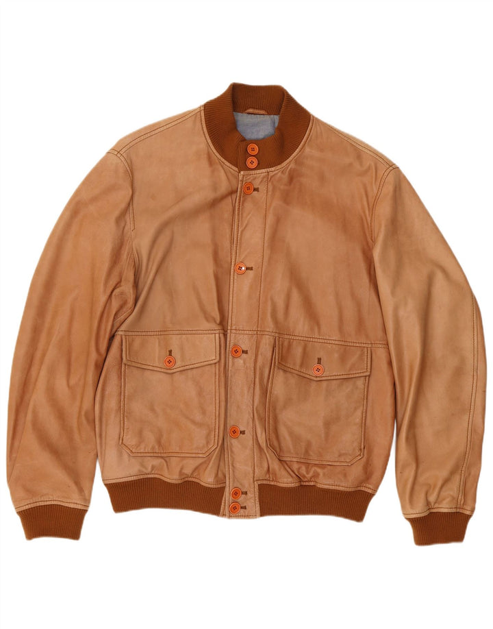 Jaqueta bomber masculina de couro Conbipel IT 56 2XL marrom
