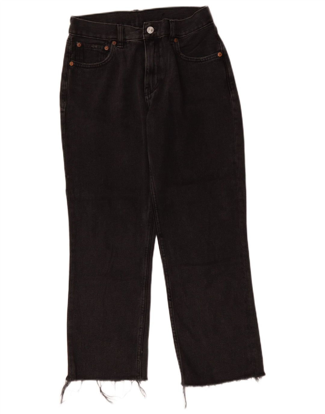 Jeans retos femininos vintage W30 L25 algodão preto