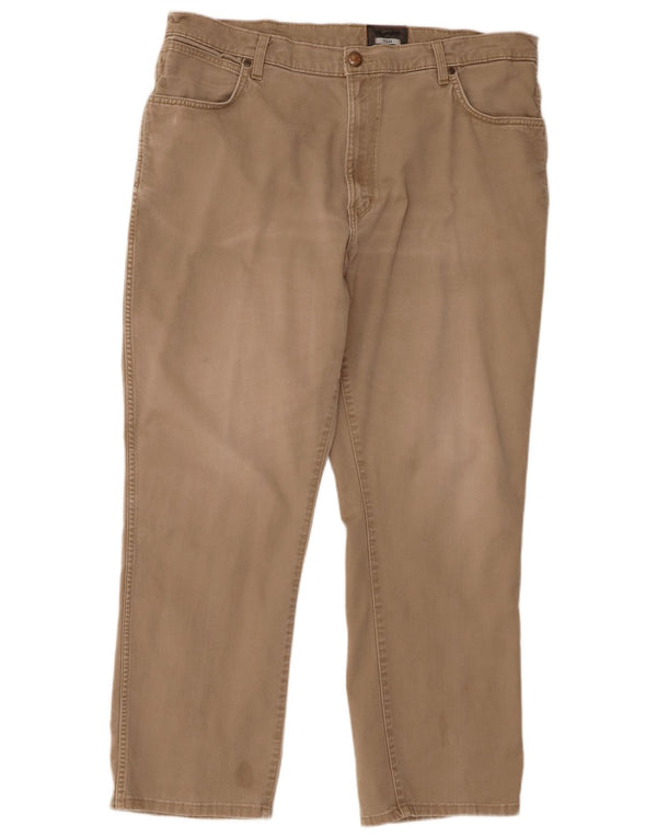 Wrangler Mens Texas Stretch Calça Casual Reta W40 L29 Algodão Bege