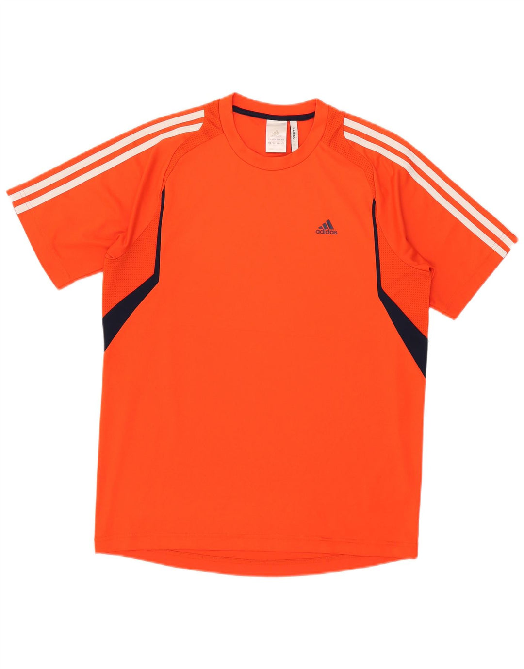 Adidas Masculino Climalite Camiseta Top Médio Laranja Colorblock Poliéster