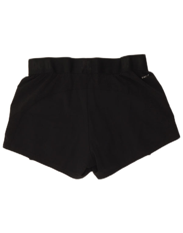 Nike Womens Dri Fit Sport Shorts UK 10 Pequeno Poliéster Preto