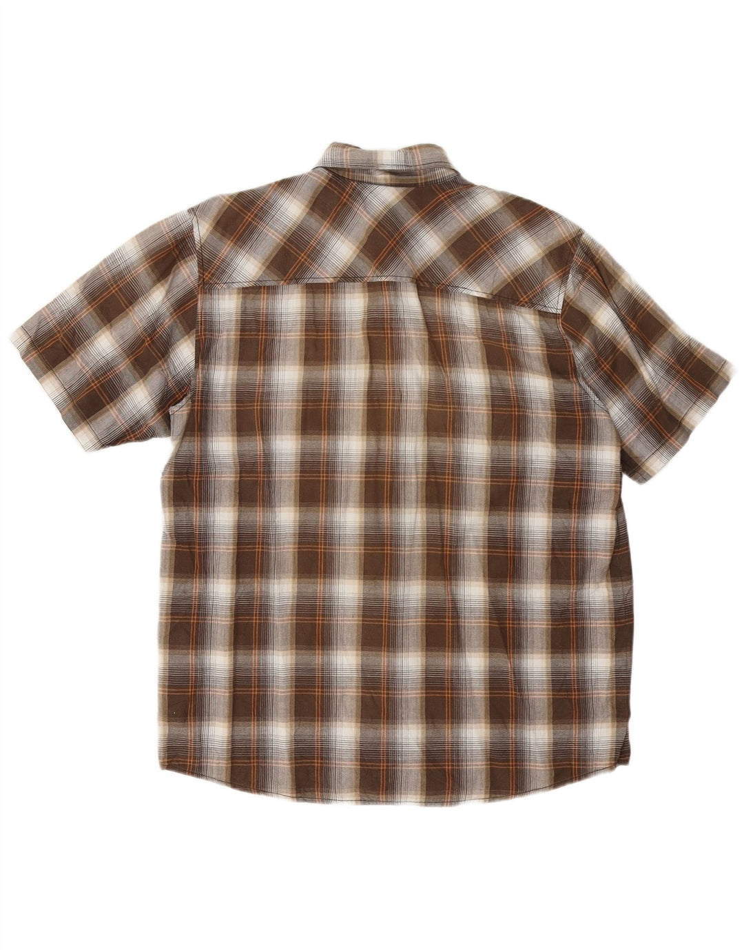 Camisa masculina de manga curta CARHARTT grande algodão xadrez marrom
