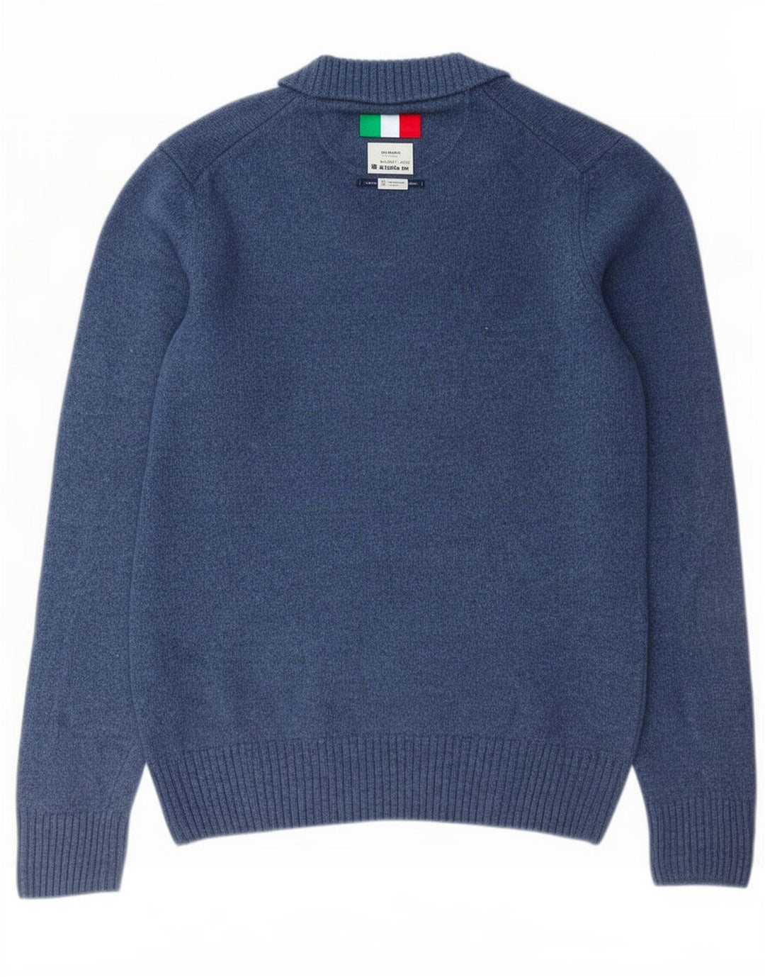 Suéter masculino Marlboro Classics com decote em V grande lã azul