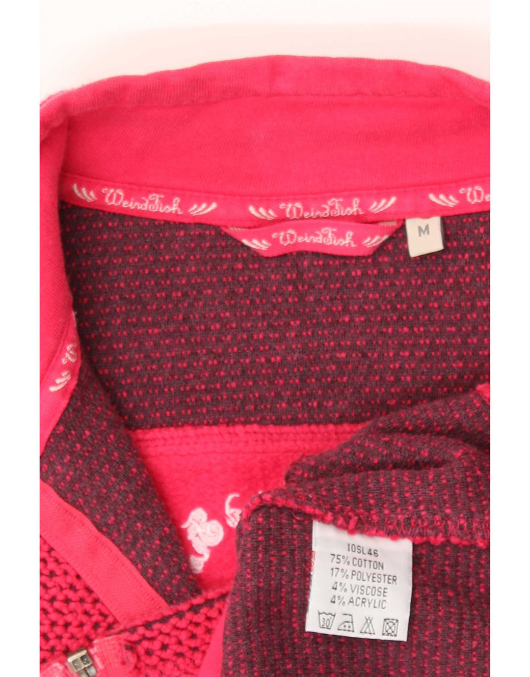 Suéter Cardigan Feminino Weird Fish Reino Unido 14 Algodão Vermelho Médio