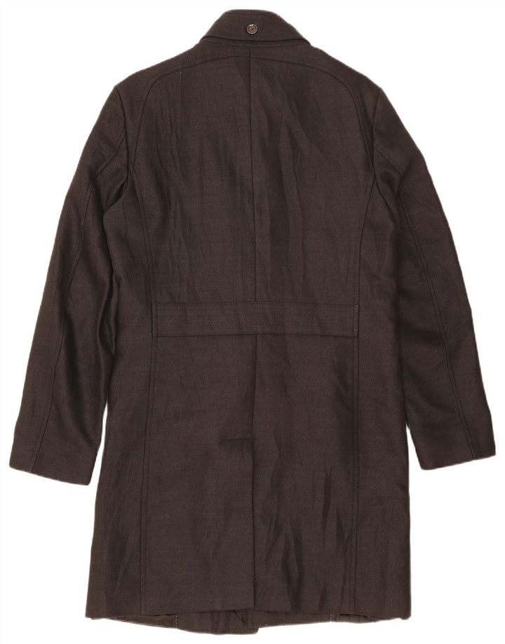 Zara Mens Trench Coat UK 38 Médio Preto