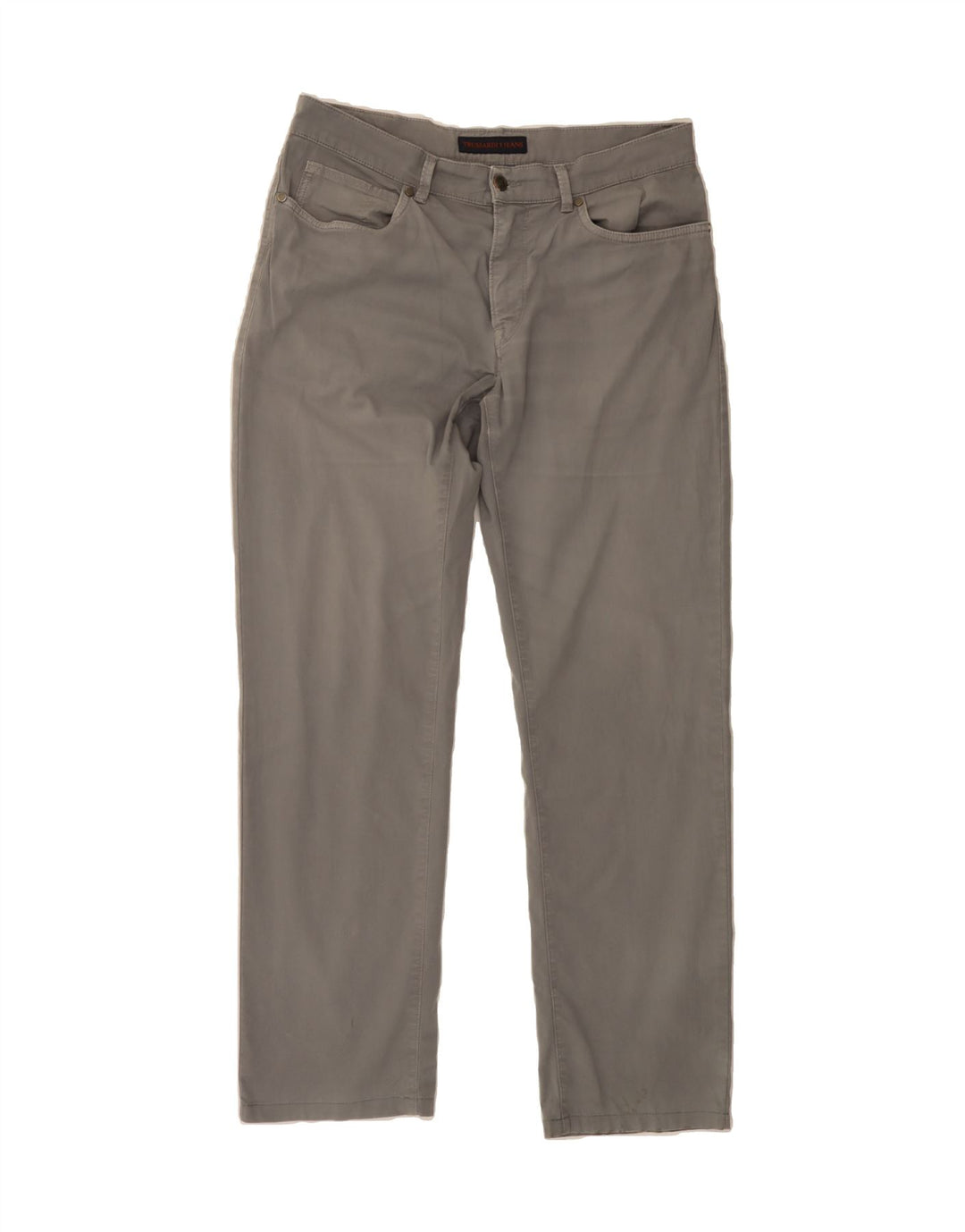 TRUSSARDI Mens Straight Casual Trousers W36 L30  Grey Cotton Vintage Trussardi and Second-Hand Trussardi from Messina Hembry 