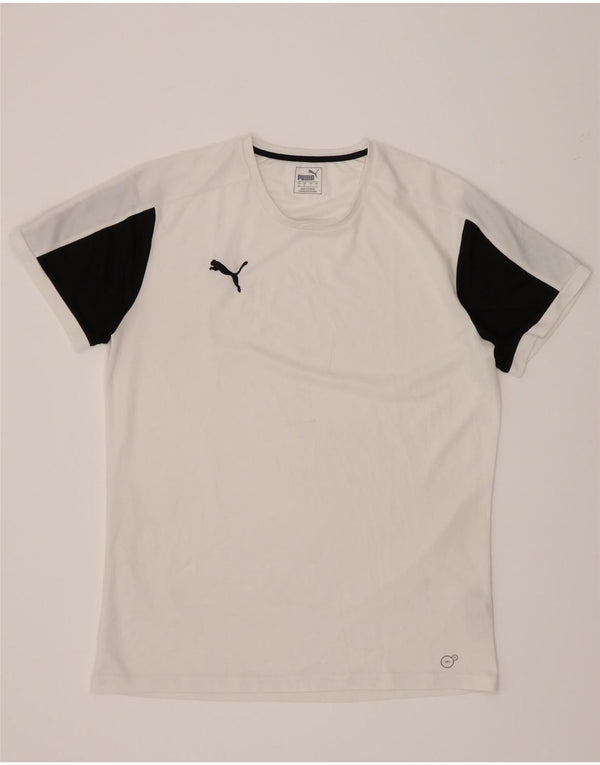 Puma Camiseta Masculina Top Grande Branco Colorblock Poliéster