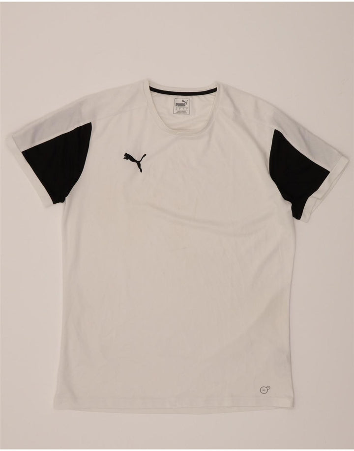 Puma Camiseta Masculina Top Grande Branco Colorblock Poliéster