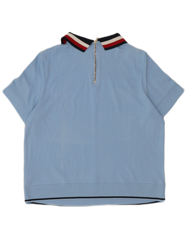 Camisa polo feminina Tommy Hilfiger UK 18 XL algodão listrado azul