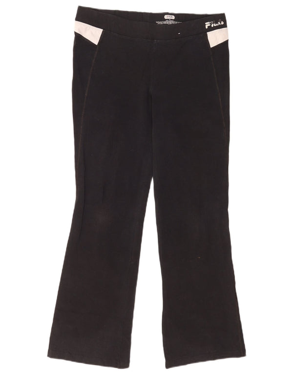 Fila Womens Flare Tracksuit Calças UK 12 Médio Preto Algodão Esportes