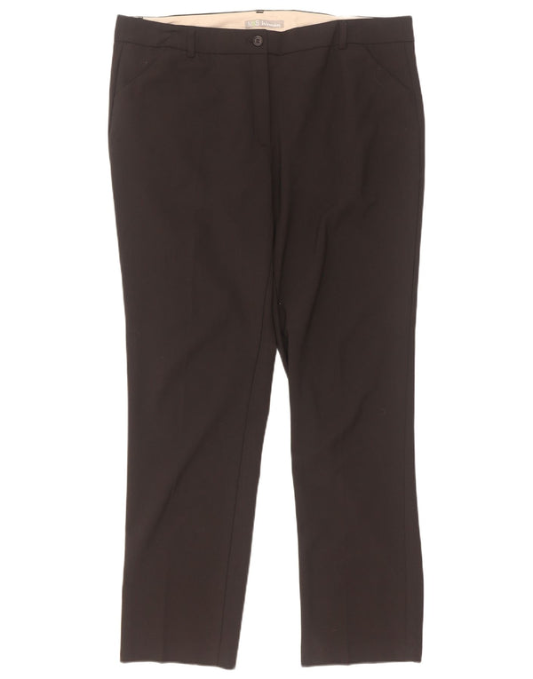 Calça feminina reta casual Marks & Spencer UK 16 grande W36 L31 preta