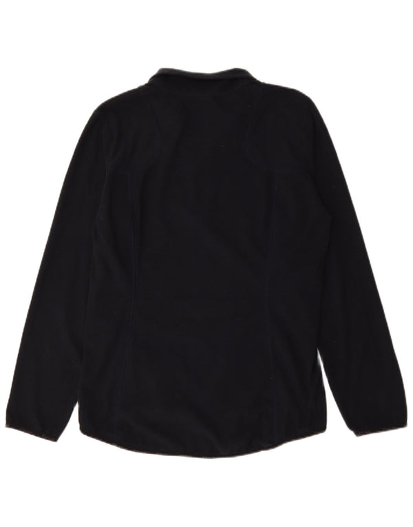 Jumper de lã feminino Champion com zíper e gola UK 16 grande poliéster azul marinho