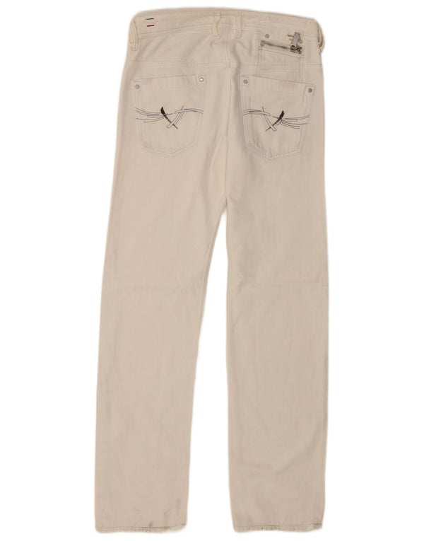 Diesel Mens Onijo Straight Jeans W29 L34 Algodão Branco