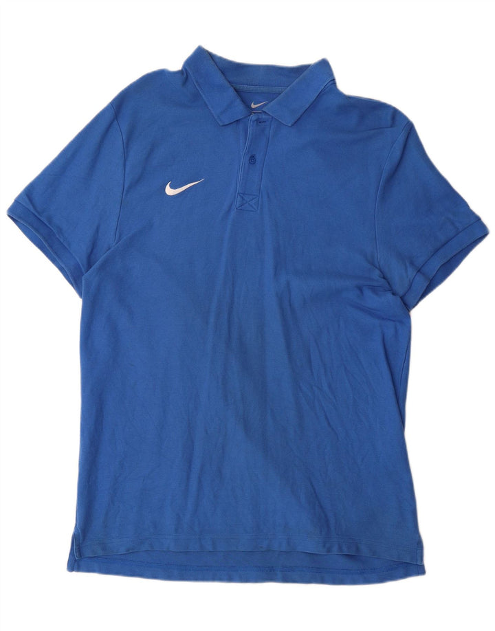 Camisa polo masculina NIKE grande algodão azul
