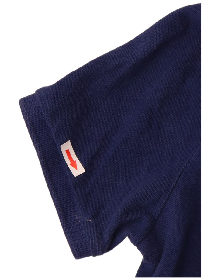 Camisa polo masculina Superdry pequena algodão azul marinho