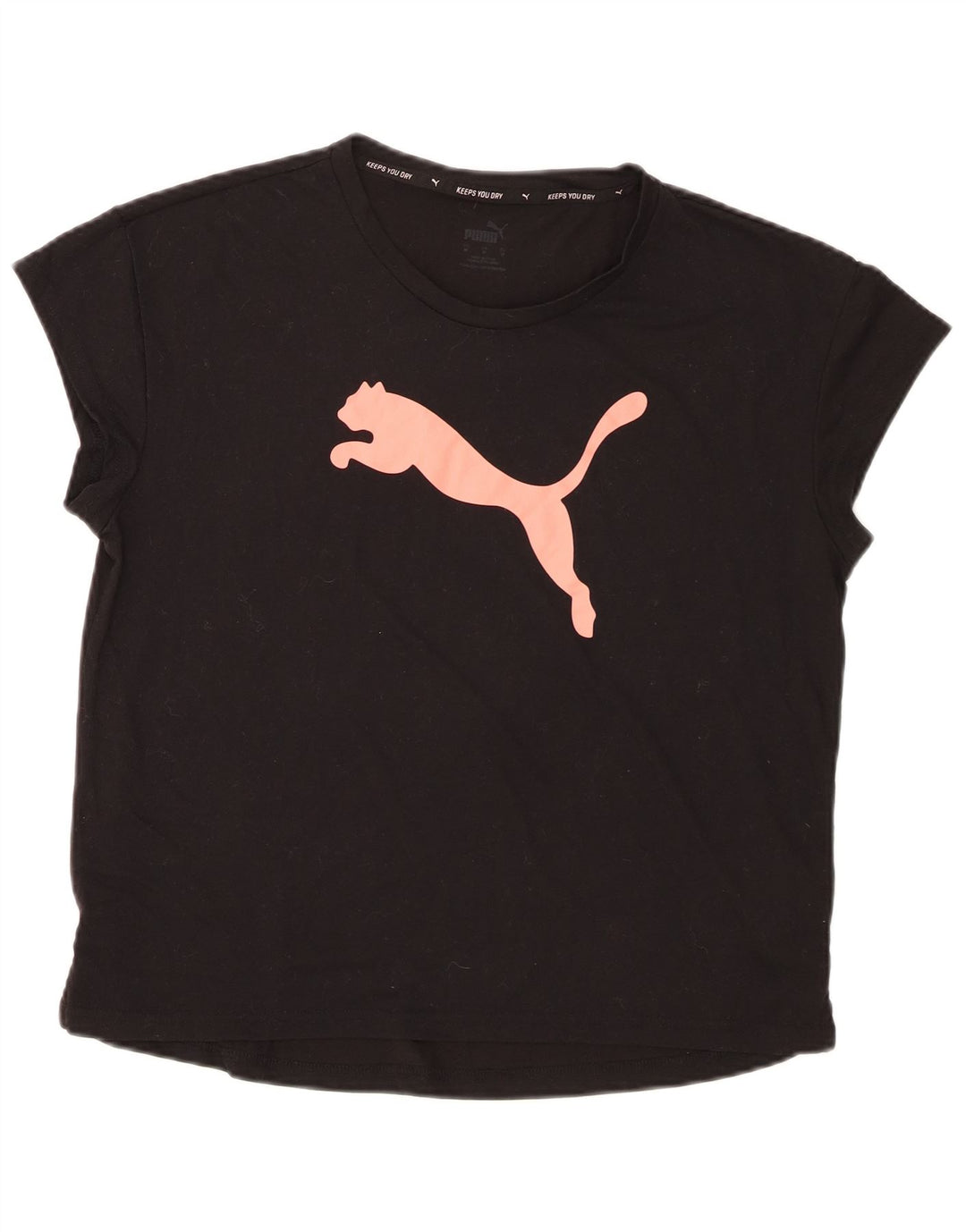 Puma Camiseta Feminina Graphic Top UK 14 Médio Preto Poliéster