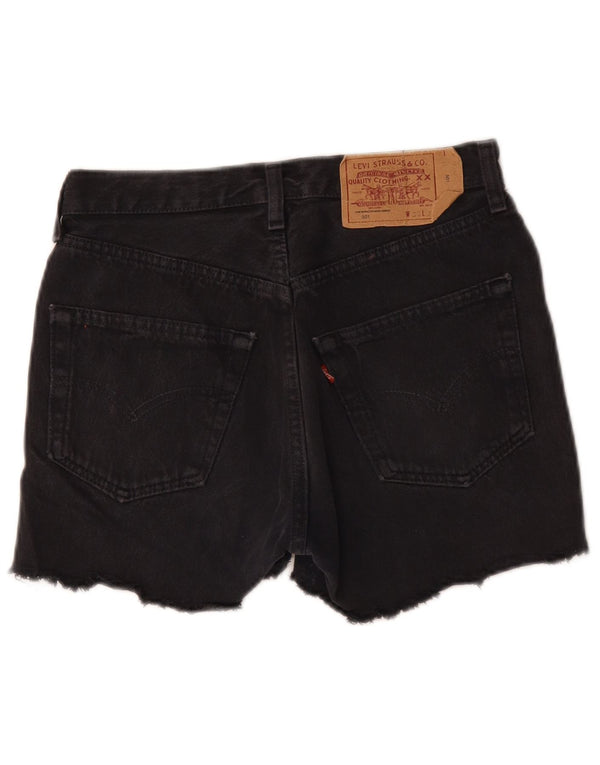 Calça jeans feminina de cintura alta Levi's W30 grande algodão preto