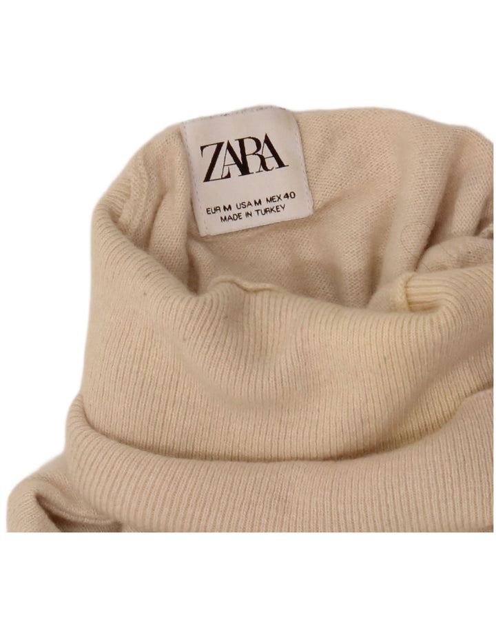 Zara Suéter masculino com gola redonda e bege médio