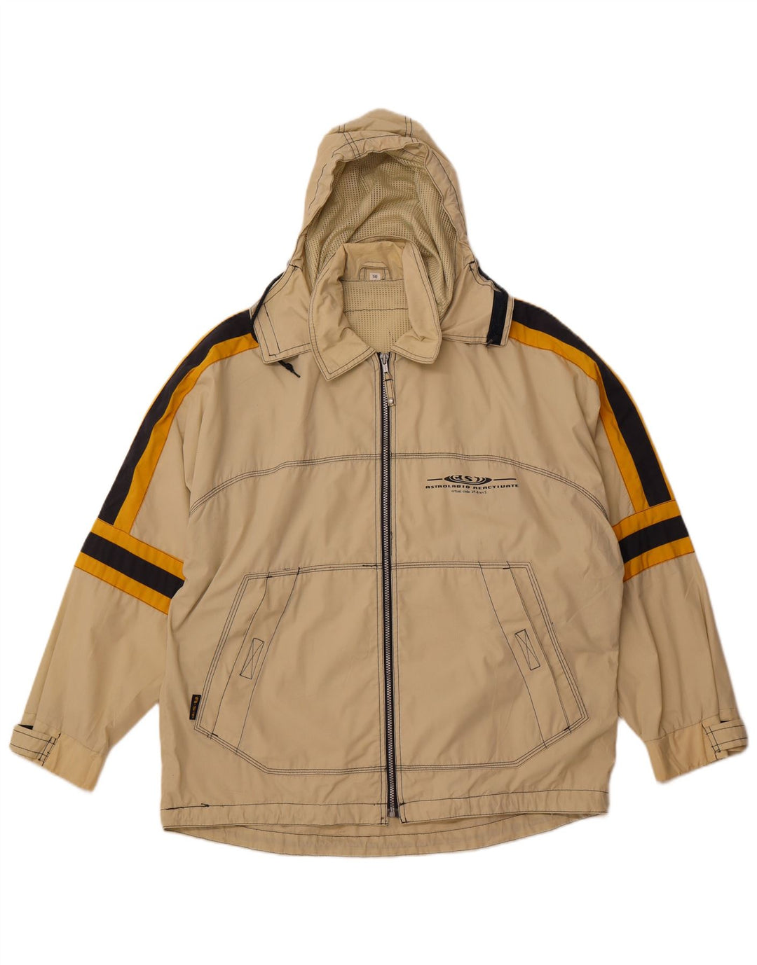 Jaqueta de chuva masculina ASTROLABIO com capuz IT 50 grande algodão colorblock verde