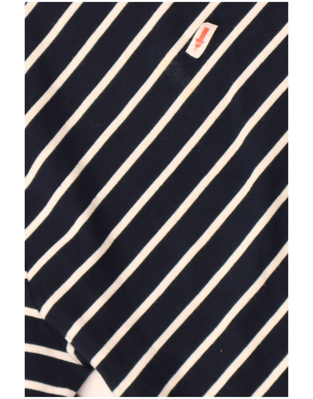 Zara Suéter masculino com gola redonda e algodão listrado azul marinho médio