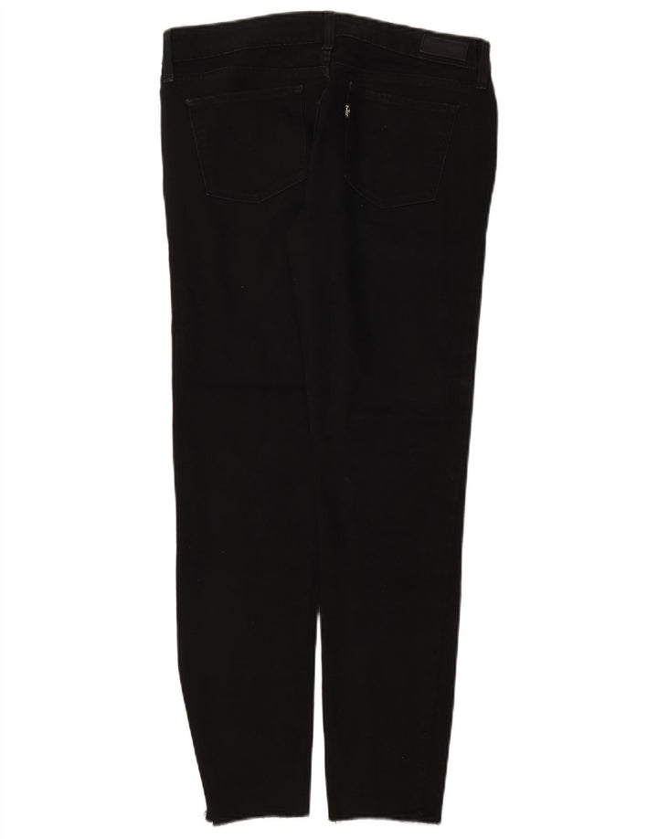 Calça jeans feminina Levi's ligeiramente curvilínea W28 L28 preta