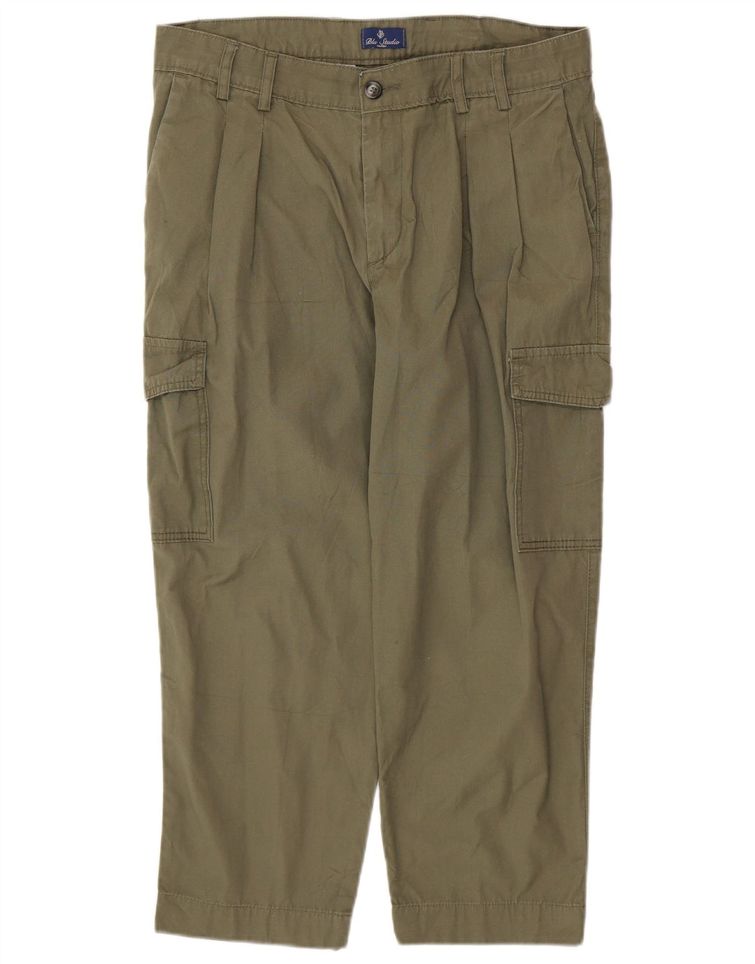 Calça cargo masculina BLU STUDIO Napoli Pegged IT 50 grande W36 L24 verde