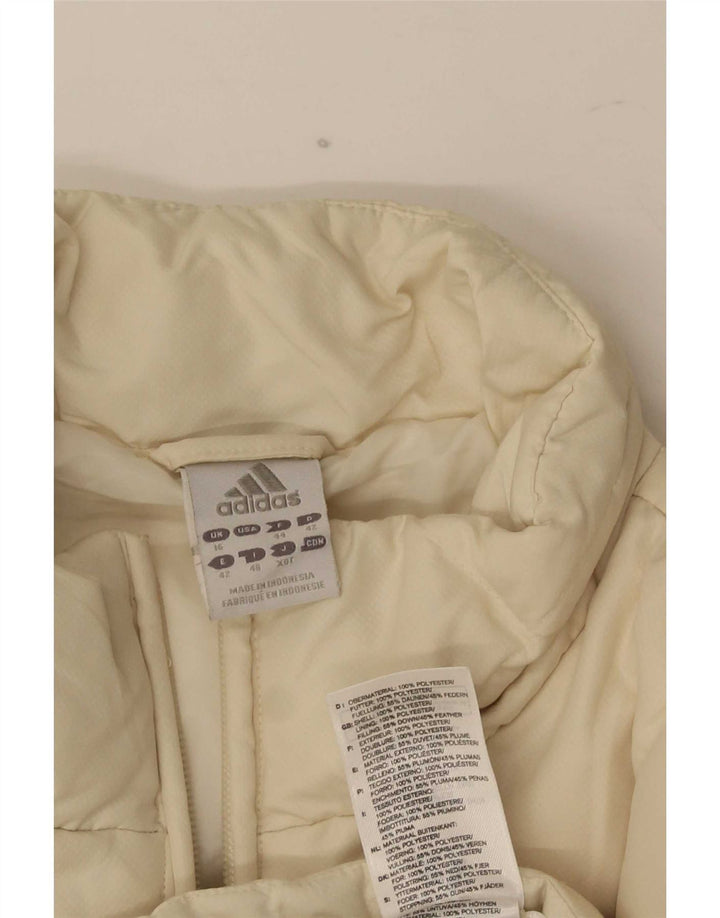 Jaqueta acolchoada feminina Adidas UK 16 grande poliéster branco