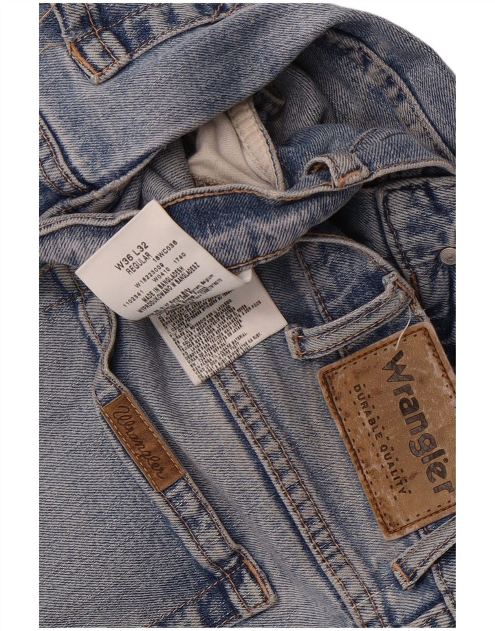 Calça jeans reta masculina WRANGLER regular fit W36 L29 algodão azul