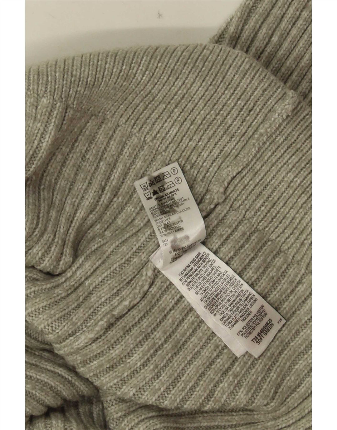 Suéter cardigã feminino Marks & Spencer Reino Unido 16 grande poliéster verde