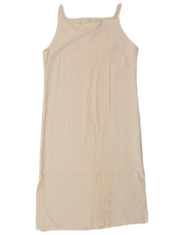 Vestido de verão feminino vintage UK 18 XL algodão branco