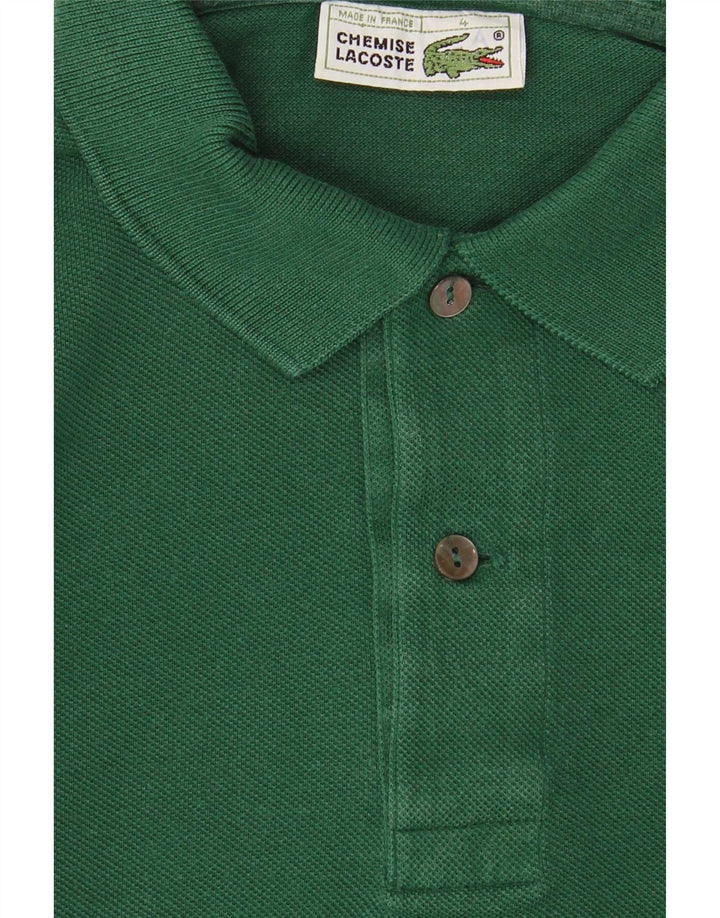 Camisa polo masculina de manga comprida Lacoste tamanho 4 algodão verde médio