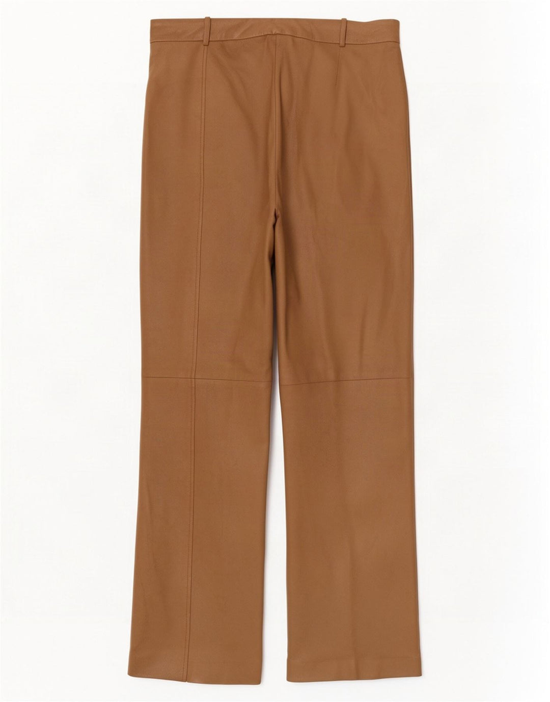 Calça feminina de couro Bootcut Conbipel IT 46 grande W34 L32 bege