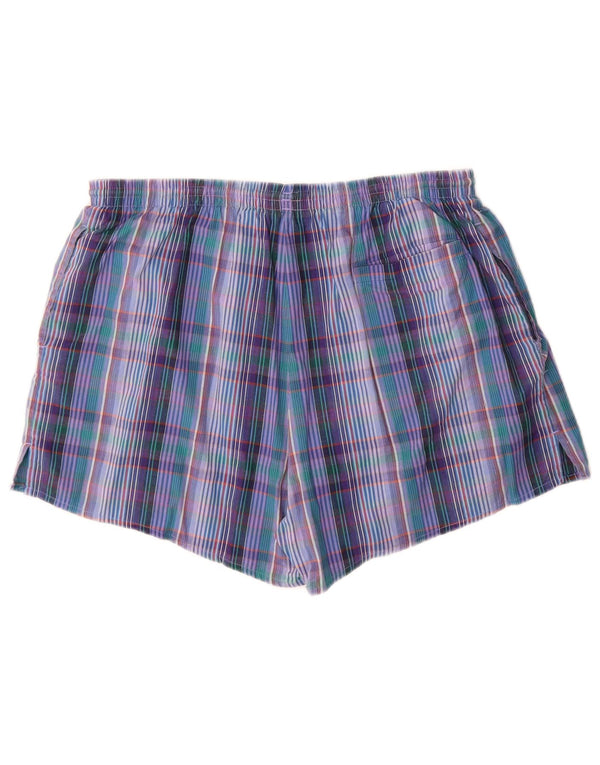 Shorts de natação masculino ADIDAS grande algodão xadrez azul