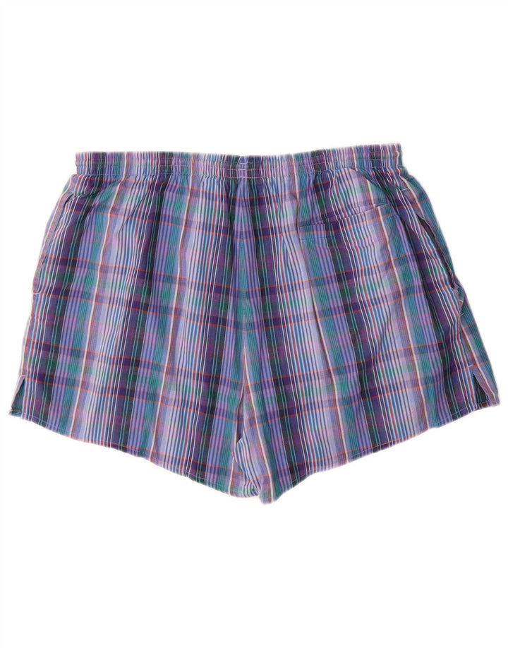 Shorts de natação masculino ADIDAS grande algodão xadrez azul