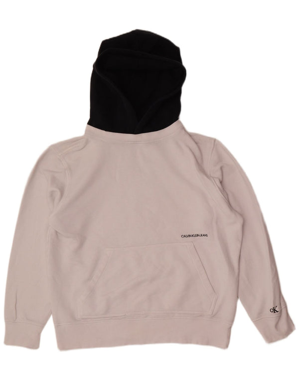 Calvin Klein Jeans masculino moletom com capuz XL branco colorblock algodão