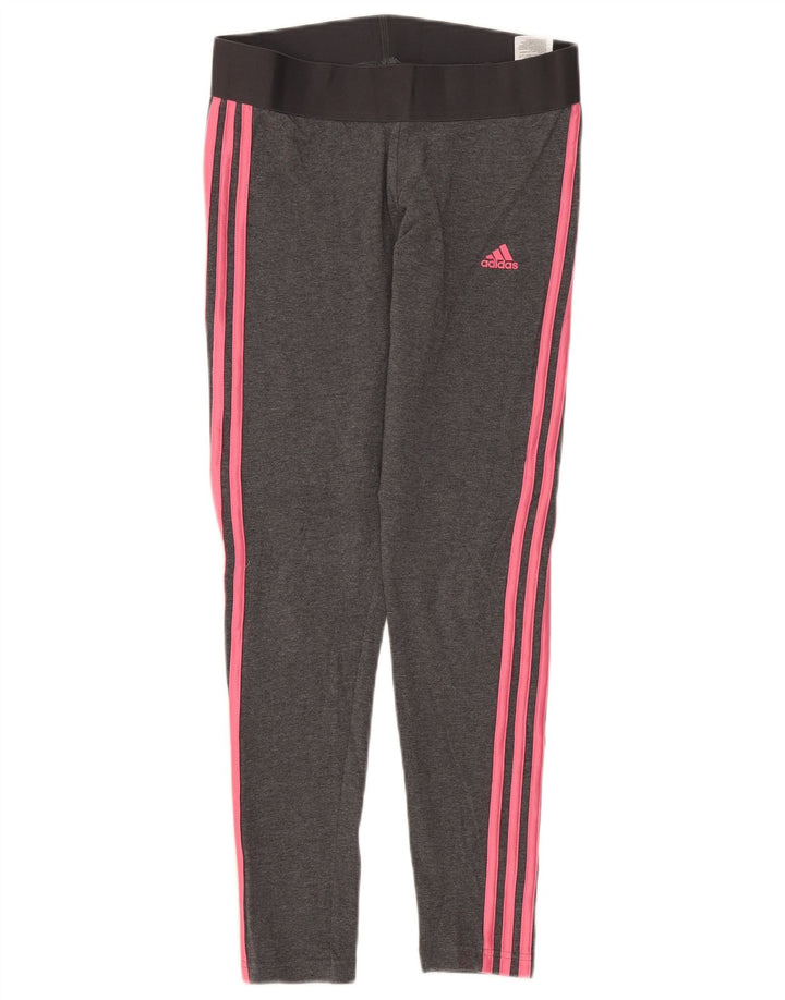 Leggings Adidas Femininas UK 12/14 Algodão Cinza Médio
