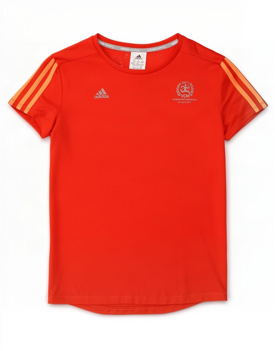 Camiseta Adidas Feminina Running Graphic Top UK 12/14 Médio Laranja Poliéster