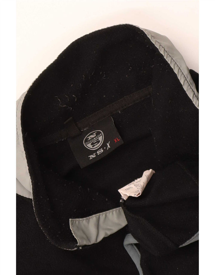 Suéter masculino North Sails com zíper e gola em lã XL preto colorblock poliéster