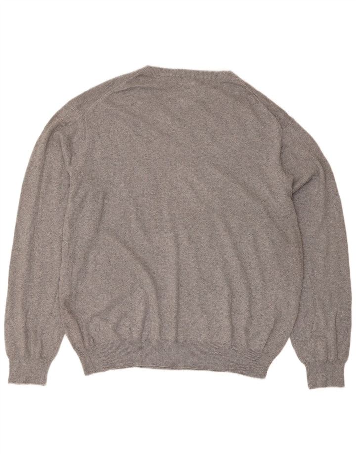 Suéter masculino Chaps com decote em V 2XL algodão cinza