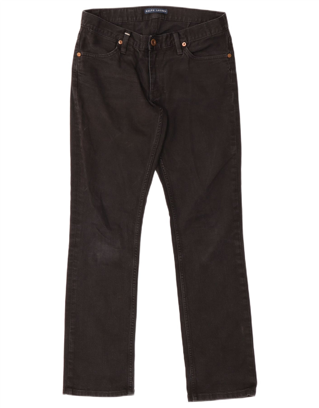 Jeans retos femininos Ralph Lauren W30 L30 algodão preto